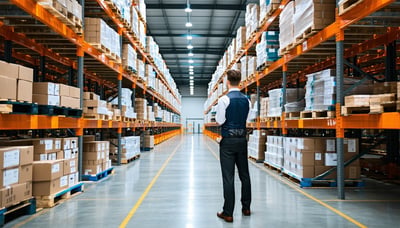 Modern distributor using cloud-enabled ERP solutions in a warehouse
