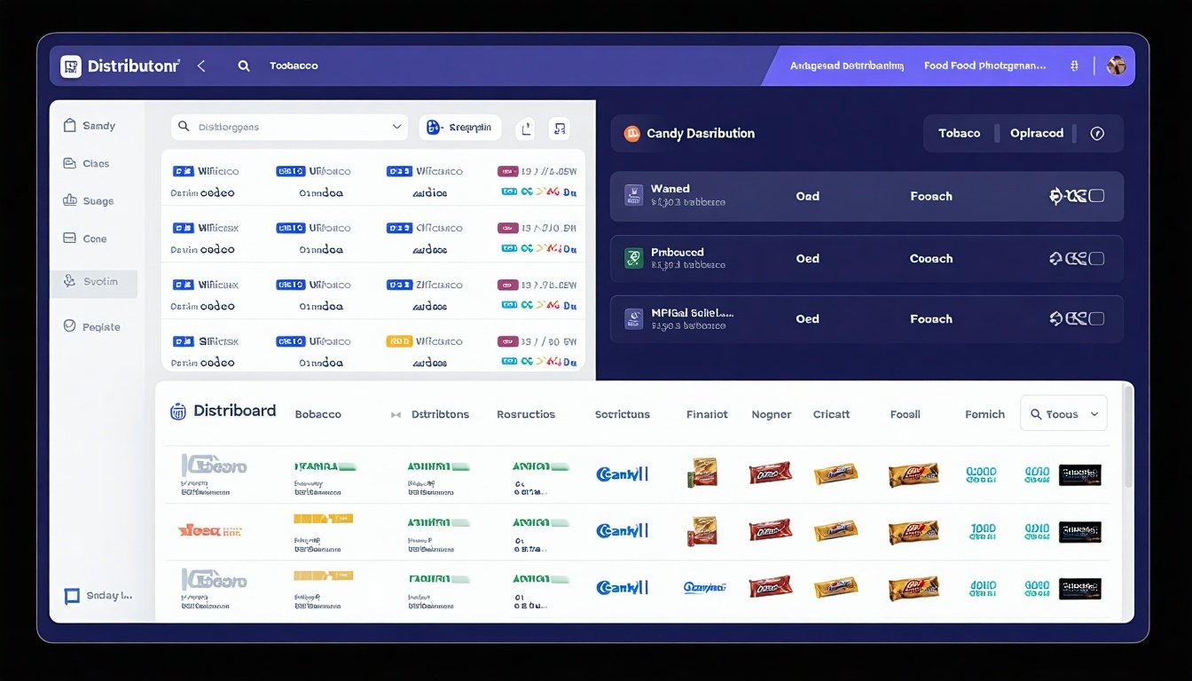 Streamlined distribution management dashboard for candy, tobacco, and food distributors